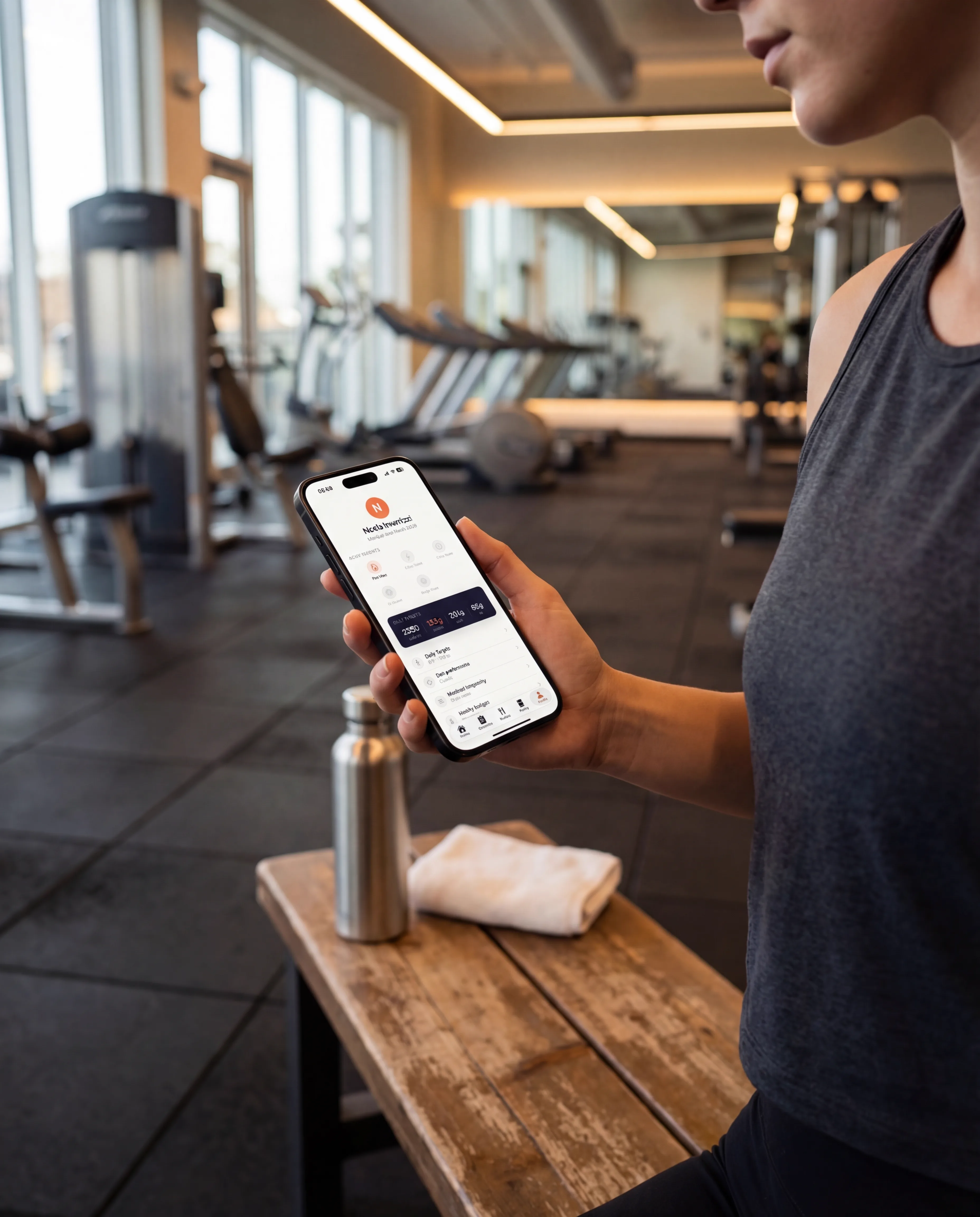 Setting goals in the Gust app at the gym